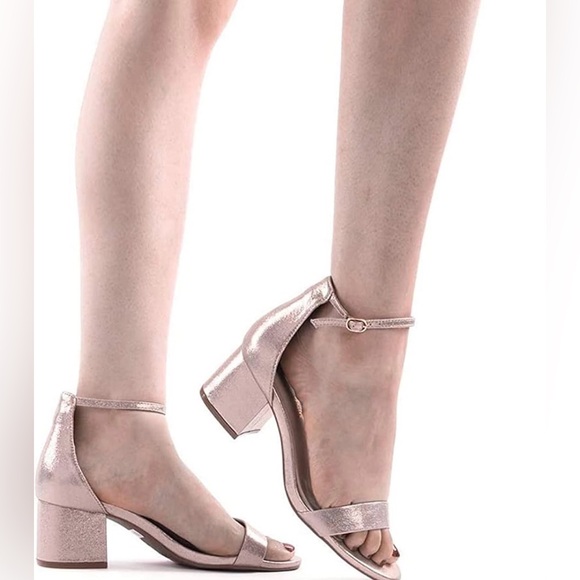 DREAM PAIRS Low-Chunk Heel Pump Sandal | Champagne/Pearl | Size 11 - Picture 5 of 8